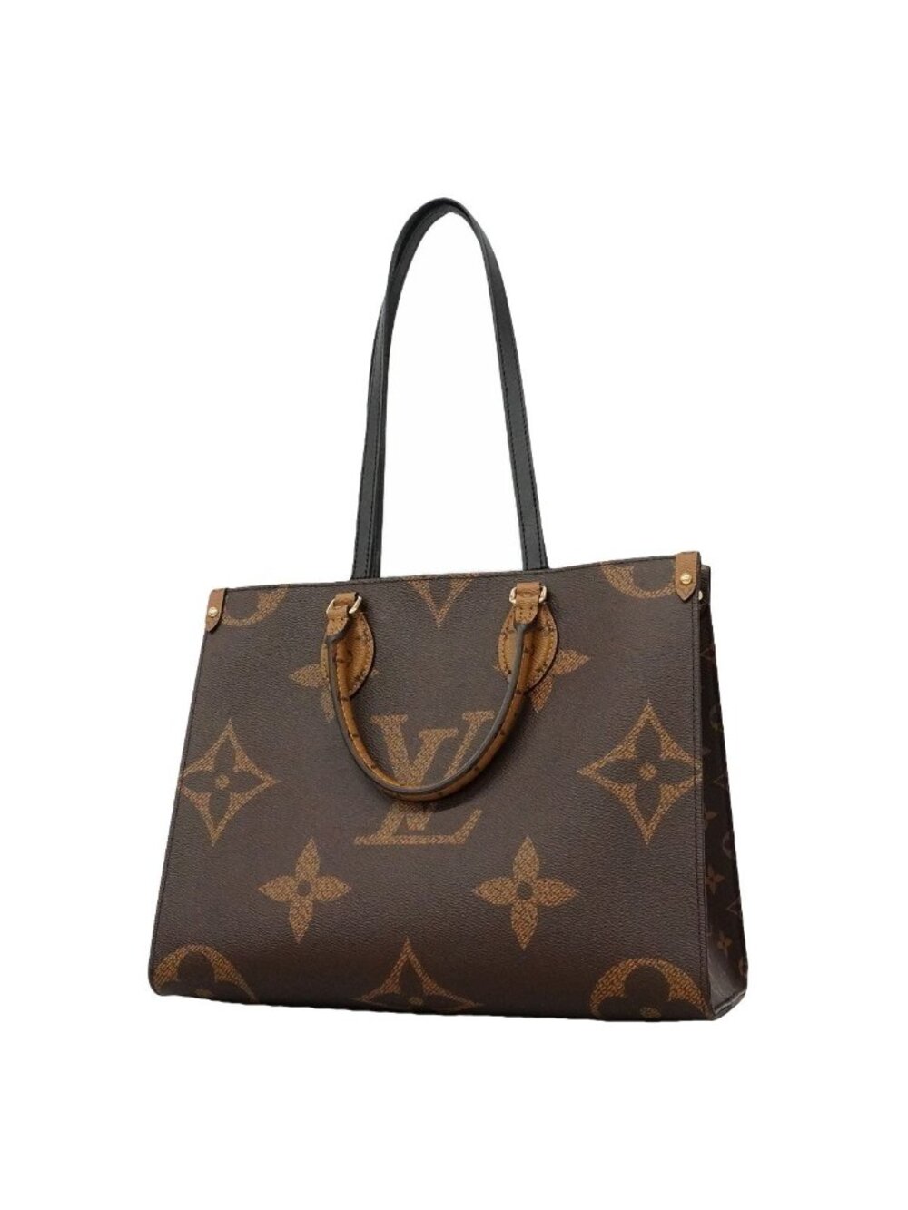 Louis Vuitton Tote Bag Monogram Giant Reverse On The Go MM Brown 2-Way